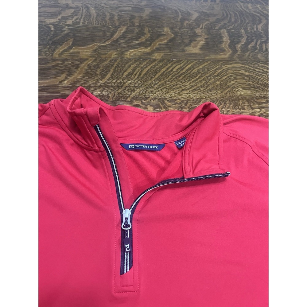 Cutter & Buck Mens 3XL Red 1/4‎ Zip Pullover Performance Golf Sweater